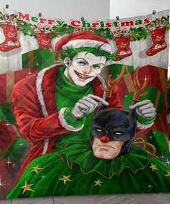 Happy Holiday Joker And Batman Dc Comics Christmas Gifts Lover Quilt Blanket Christmas Gifts Quilt Bedding Set