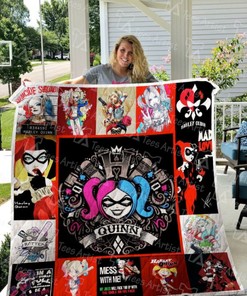 Harley Quinn Fanart Designs Quilt Blanket for DC Comics Fans