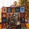 Harry Potter Christmas Tree Quotes Collection Printed On a Cozy Quilt Blanket