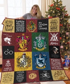 Harry Potter Colorful Houses Symbol Quilt Bedding Set, Full of Magic for All Ages