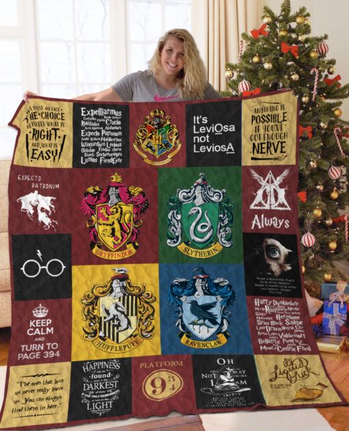 Harry Potter Colorful Houses Symbol Quilt Bedding Set, Full of Magic for All Ages