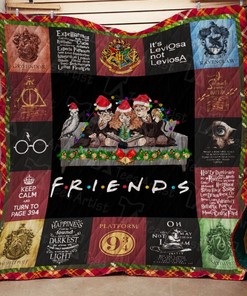 Harry Potter Friends Merry Christmas Quilt Bedding Set for Fans