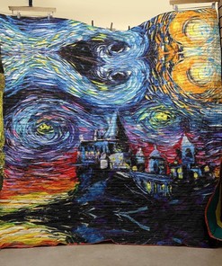 Harry Potter Starry Night Hogwarts Castle Quilt Blanket in 3D