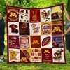 Hate Wisconsin Ncaa Minnesota Golden Gophers Quilt Bedding Set with Soft Quilt Blanket