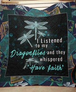 Have Faith In Dragonflies Quilt Bedding Set - Featuring Inspirational Message