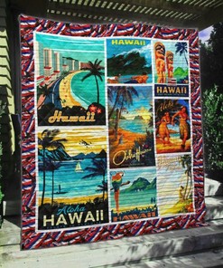 Hawaii Aloha Art Quilt Bedding Set for Travel Lovers