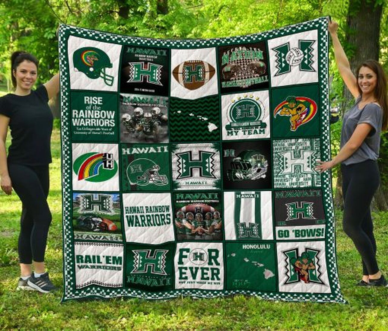 Hawaii Warriors NCAA Quilted Bedspread for Premier Comfort