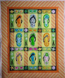 Hawaiian Flip Flops Quilt Bedding Set with Tropical Vibes