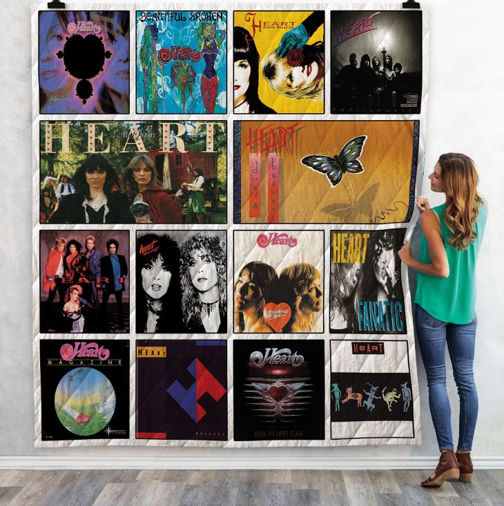 Heart Albums Combined Quilt Bedding Set for Rock Fans