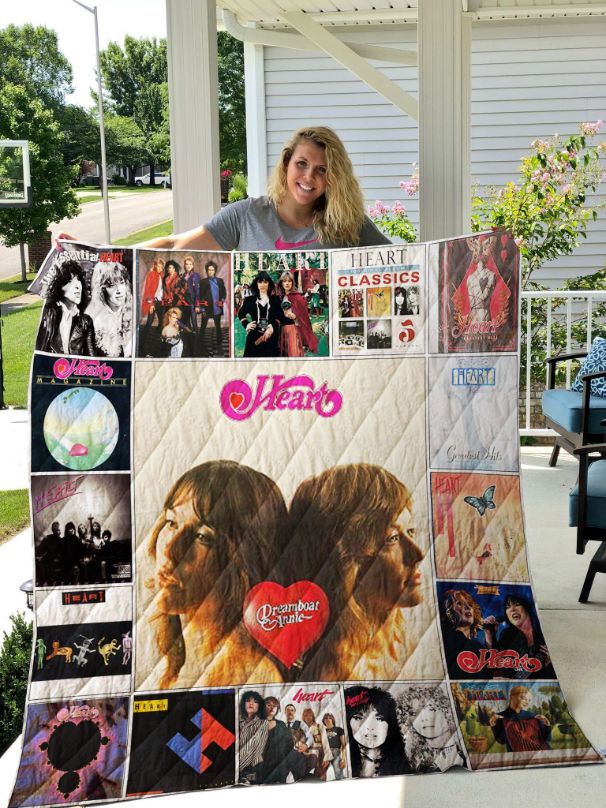 Heart Band Retro Collection Quilt Bedding Set - Nostalgic and Musical Quilt Set for Fans of the Band