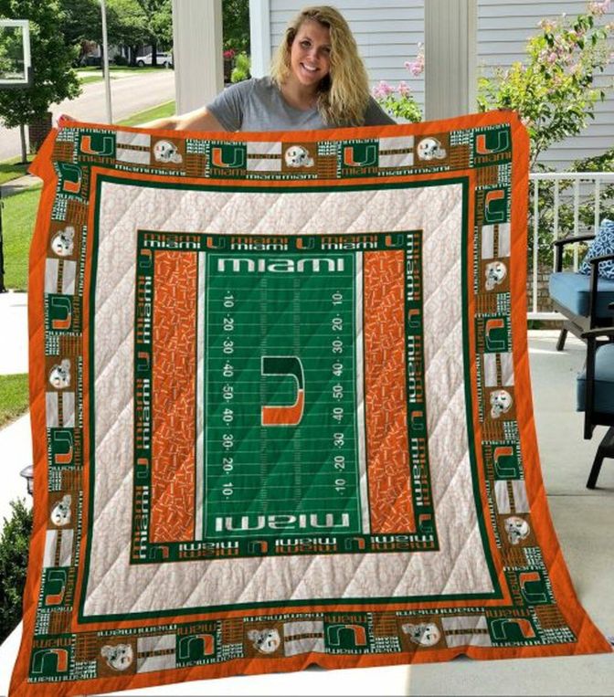 Heart To NCAA Miami Hurricanes Collection Collected Quilt Blanket for Fans