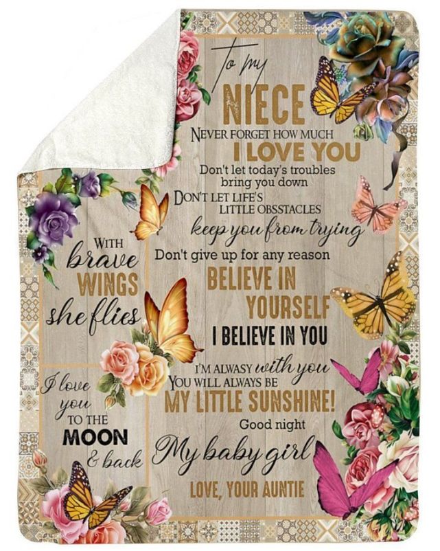 Heartfelt Gift for Nieces - Butterfly Themed Blanket from Aunties
