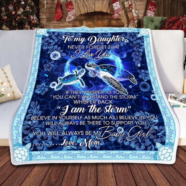 Heartfelt Message from Turtles to My Daughter: Premium Comfy Sofa Throw Blanket