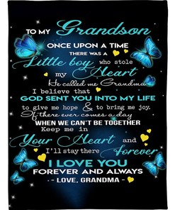 Heartwarming Blanket for Grandson from Grandmother with Butterfly Themed Quilt Bedding Set