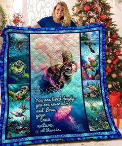 Heartwarming Sea Turtle You Are Loved Quilt Blanket: Ideal Gift