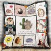 Hedgehog Give Me A Hug Cute Quilt Blanket for Animal Lovers