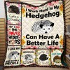 Hedgehog Inspired Quilt Bedding Set - I Work Hard for My Hedgehog