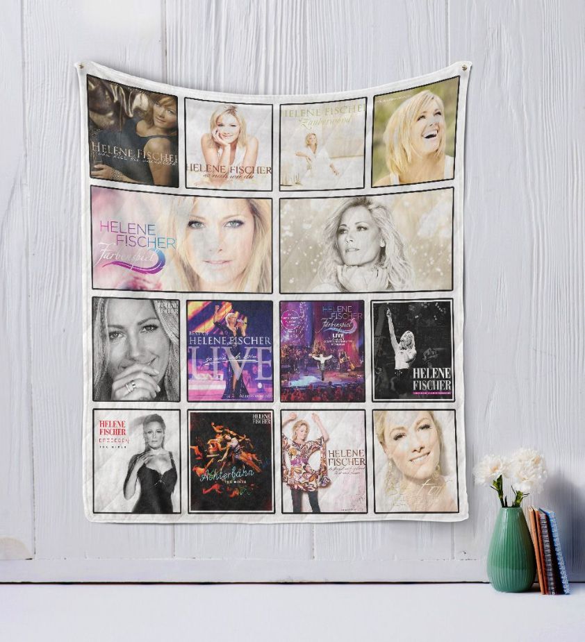 Helene Fischer Retro Quilt Bedding Set for Music Lovers