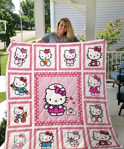 Hello Kitty Cute For Fans Quilt Blanket with Adorable Japanese Character Design