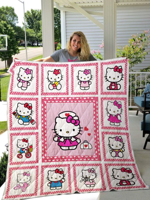 Hello Kitty Cute For Fans Quilt Blanket with Adorable Japanese Character Design