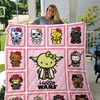 Hello Kitty Star Wars For Fans Quilt Bedding Set with Cute Mashup Design