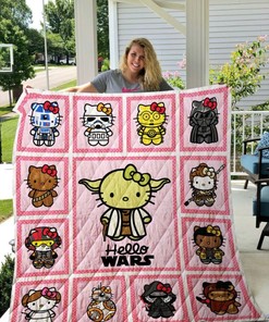 Hello Kitty Star Wars quilt blanket for crossover fans