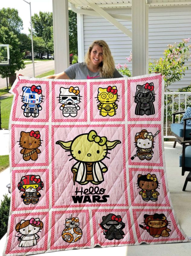 Hello Kitty Star Wars quilt blanket for crossover fans