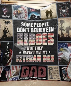 Heroes Never Die Veteran Dad Quilt Blanket: Ideal Custom Gift