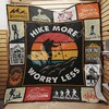 Hike More Worry Less Hiking Quilt Bedding Set for Nature Lovers