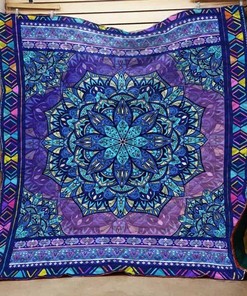 Hippie Flower Pattern Hippie Quilt Blanket for Fans of All Ages