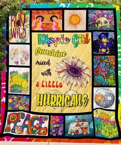 Hippie Girl Quilt Blanket: Sunshine Mixed With A Little Hurricane