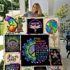 Hippie Peace Symbol Quilt Blanket: They Whispered to Her to Live in Peace