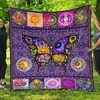 Hippie Quilt Blanket Featuring Sun, Moon, And Butterflies