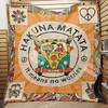 Hippie Quilt Blanket with It Means No Worries Quote