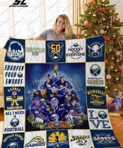 Hockey Buffalo Sabres Christmas Tree Quilt Blanket - Perfect for Sabres Fans