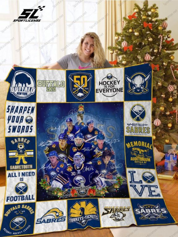 Hockey Buffalo Sabres Christmas Tree Quilt Blanket - Perfect for Sabres Fans