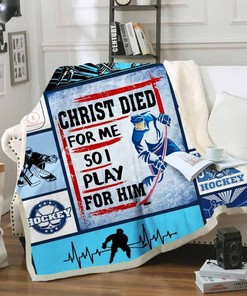Hockey Christ Died for Me Quilt Bedding Set - Perfect for Hockey Fans