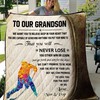 Hockey Grandson Deep in Your Heart Quilt Buckcherry Album Quilt Blanket - Perfect Gift for Hockey Fans
