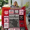 Hockey Mom Nutritional Facts Quilt Blanket - Perfect Gifts for Hockey Moms