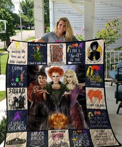 Hocus Pocus Come We Fly Poster Quilt Blanket - Perfect for Halloween