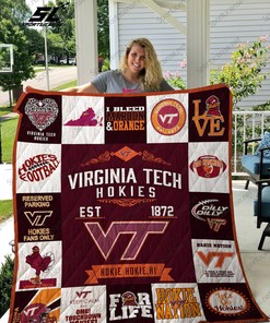 Hokies Combined Virginia NCAA Quilt Bedding Set