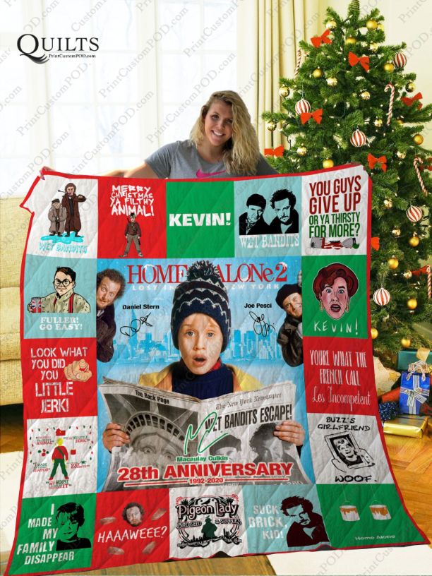 Home Alone 28th Anniversary Quotes Quilt Bedding Set