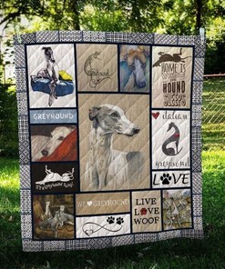 Home Is Where The Greyhound Sleeps Quilt Bedding Set with Heartfelt Design