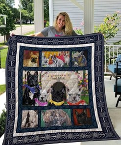 Home Of French Bulldog Collection Bed Set Queen with Quilt Blanket
