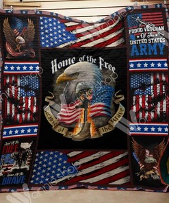 Home of the Free Quilt Bedding Set with Patriotic Theme
