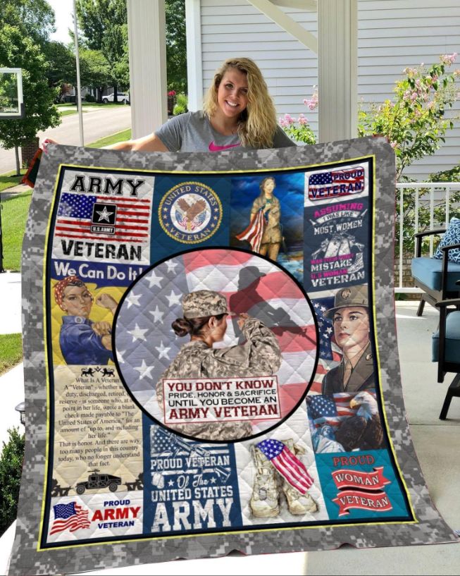 Honor Women Veterans with Proud Woman Veteran Quilt Blanket