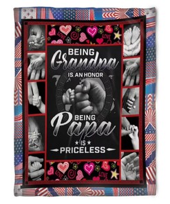 Honor of Being Grandpa Quilt Bedding Set for Grandparents - A Cozy Present for Your Grandparents