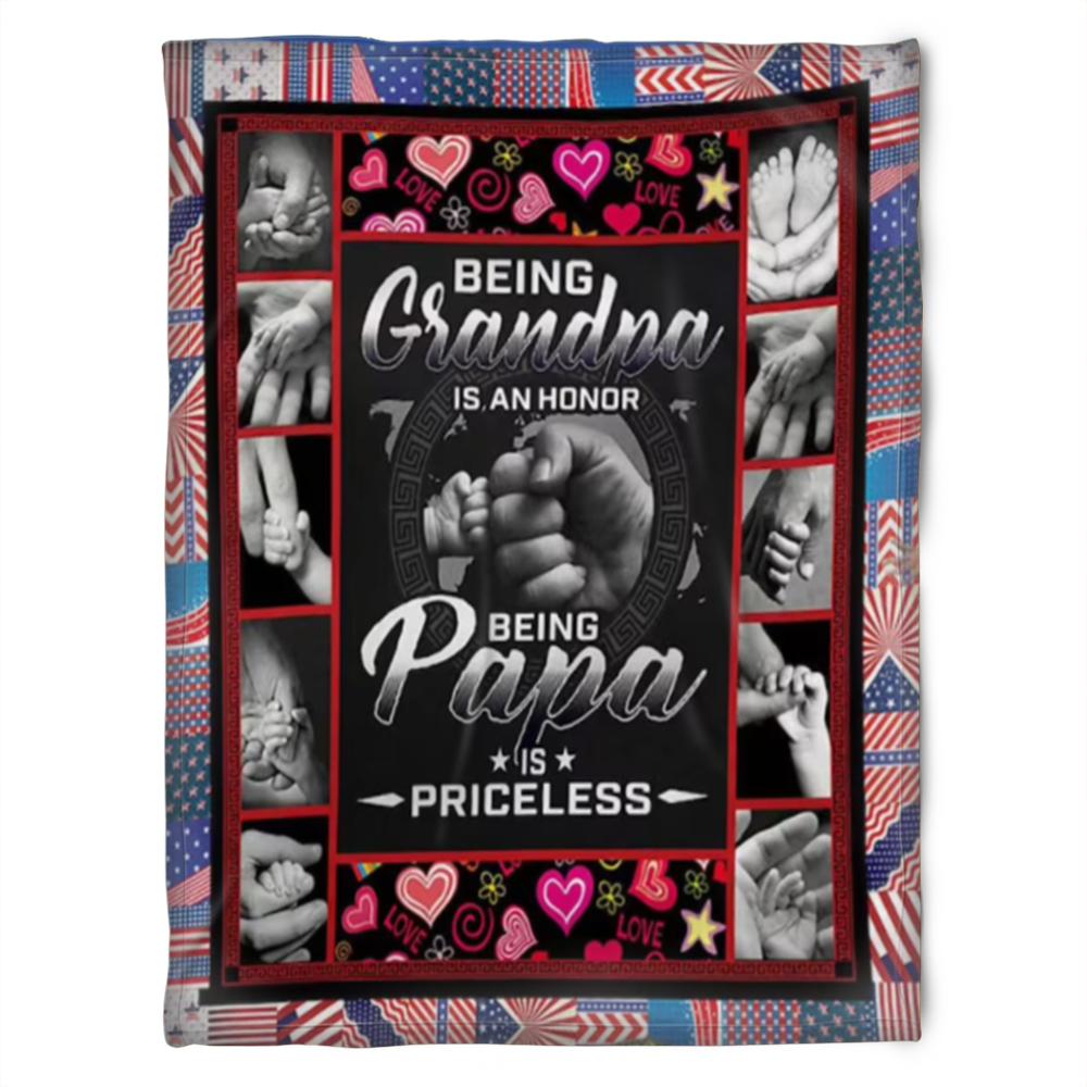 Honor of Being Grandpa Quilt Bedding Set for Grandparents - A Cozy Present for Your Grandparents