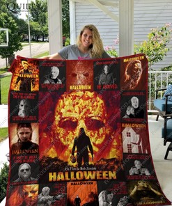 Horror Movie Quilt Blanket with Rob Zombie and Jason Voorhees Artwork