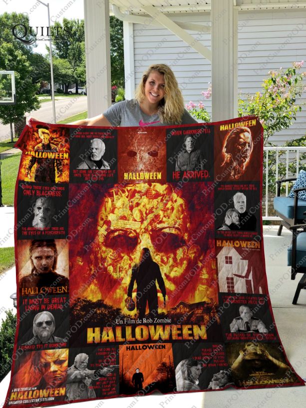 Horror Movie Quilt Blanket with Rob Zombie and Jason Voorhees Artwork